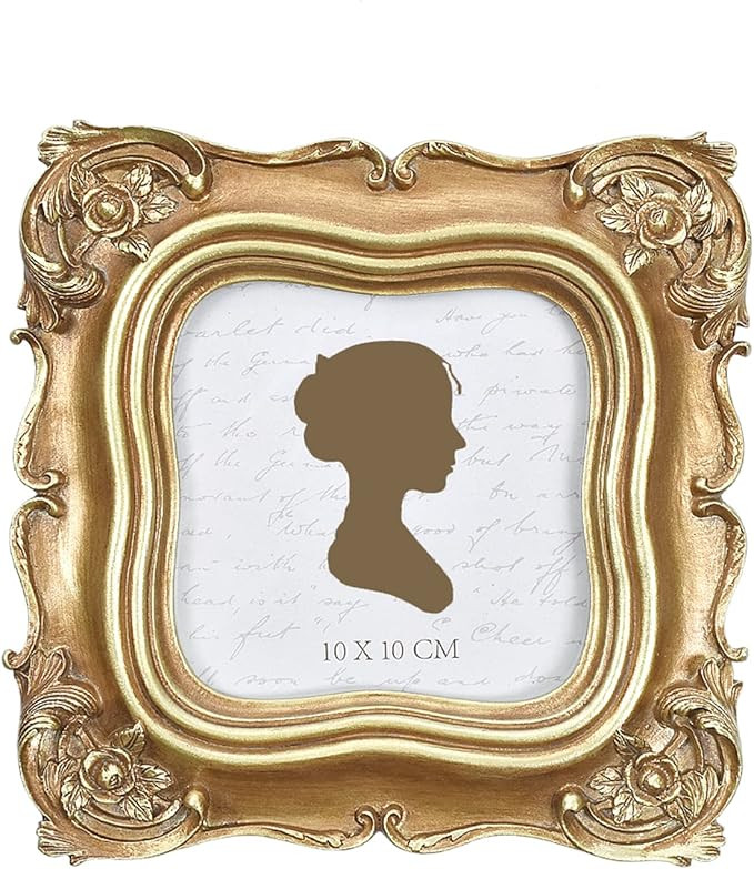 Sunlit Vintage Picture Frame 4x4 Inch, Luxury Antique Square Photo Frames with Glass Front, Photo... | Amazon (US)