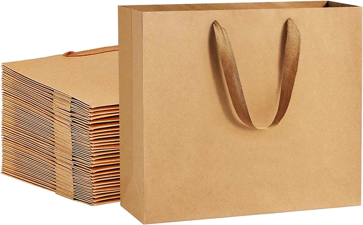 BagDream Paper Bags 12.5x4.5x11 25Pcs Gift Bags Heavy Duty Kraft Brown Paper Bags with Handles La... | Amazon (US)