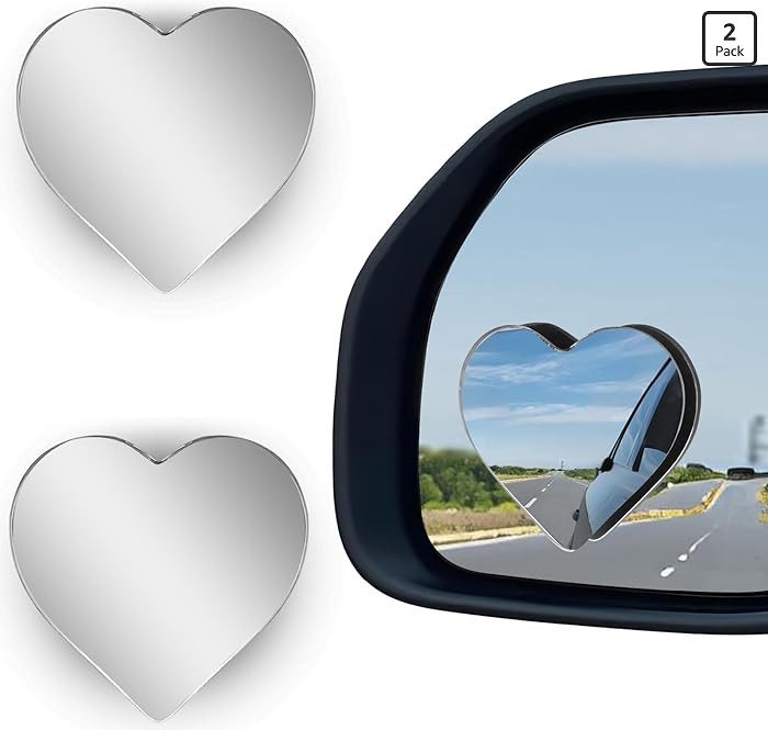 2Pcs Cars Heart Shaped Blind Spot Mirrors Car Side Mirror Blindspot Adjustabe Angle Removable Wid... | Amazon (US)