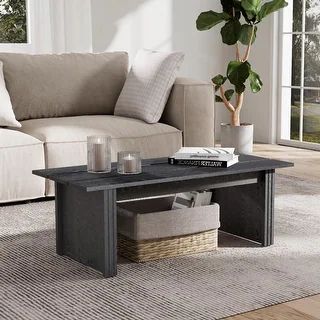 Modern Coffee Table, Wood Center Table for Living Room, Black, 42 Inch | Bed Bath & Beyond