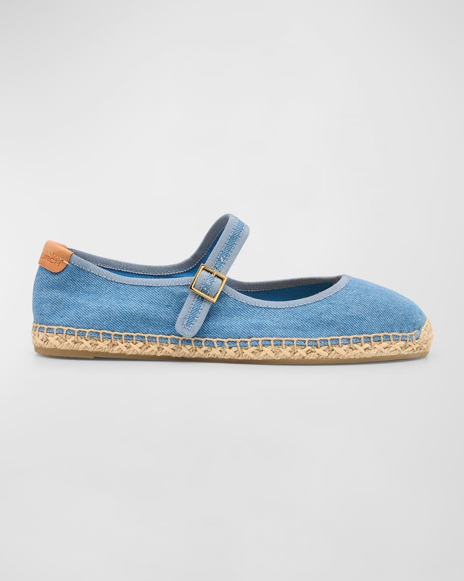 Tory Burch Denim Mary Jane Espadrilles | Neiman Marcus
