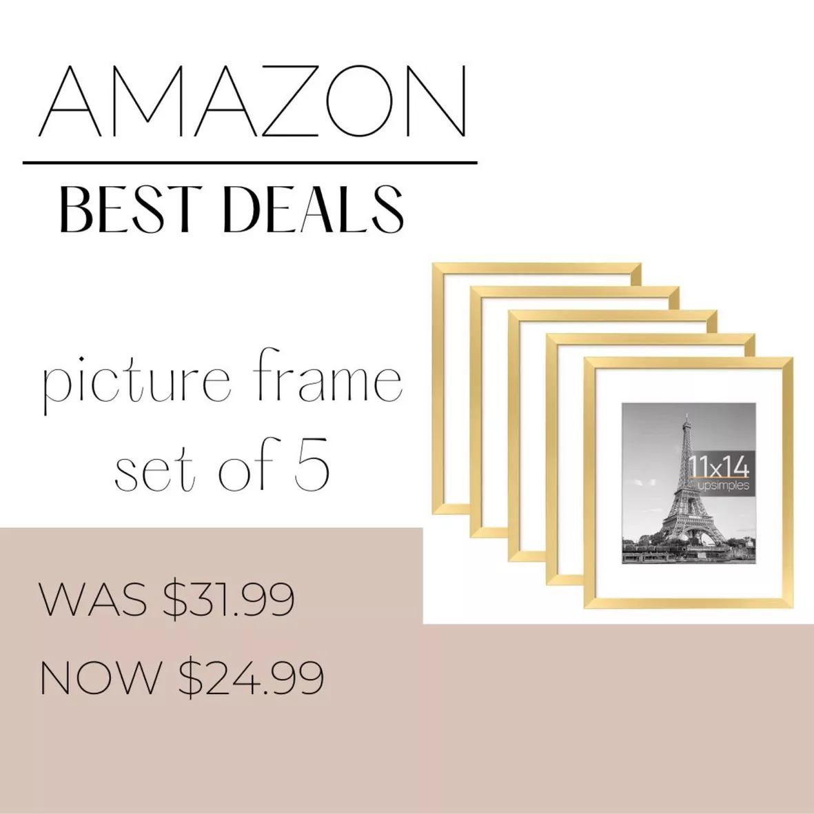 upsimples 11x14 Picture Frame Set of 5, Display Pictures 8x10 with