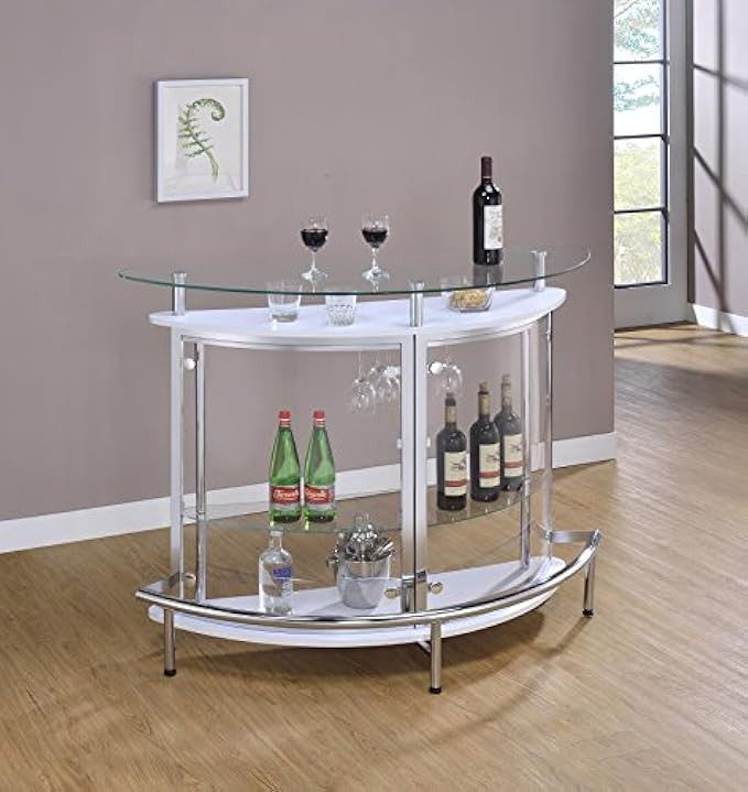 Bar Unit with Acrylic Front White, Chrome and Clear | Amazon (US)