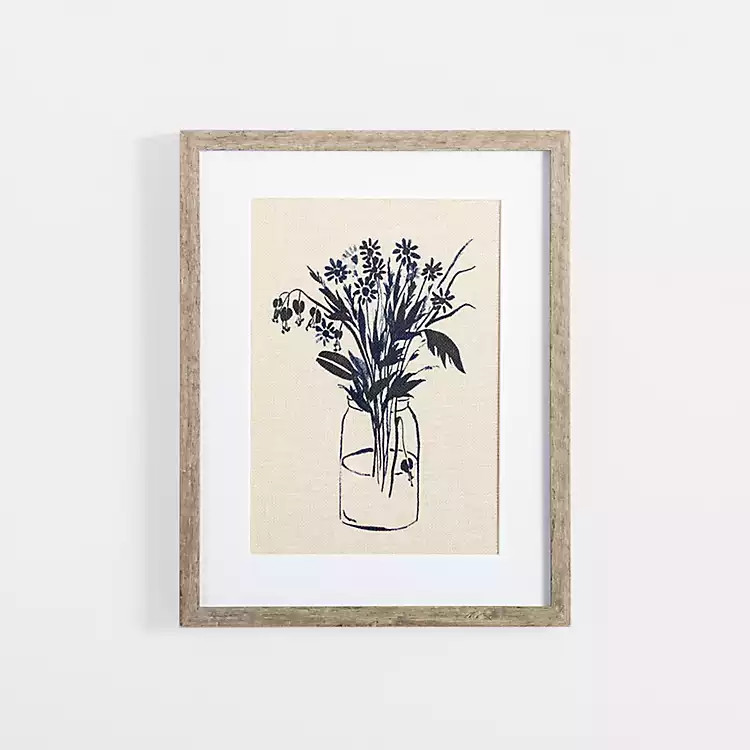 Indigo Floral Vase II Framed Art Print | Kirkland's Home