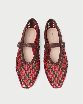 Junia Red/Espresso Mary Jane Flat | Loeffler Randall