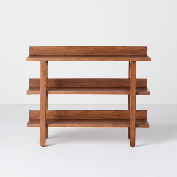 Lipped 3-Shelf Wood Console Brown - Hearth & Hand™ with Magnolia | Target