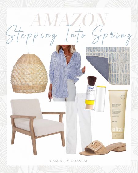Stepping Into Spring! 🌷
-
Spring style, Amazon spring outfit, spring home decor, coastal home decor, Amazon home decor, coastal style, coastal home decor, coastal decor, beach house decor, beach home, kp smoothing body lotion, saltair beach body oil, nourishing body moisturizer, boho wicker chandelier, Amazon chandelier, woven pendant light, Amazon pendant light, rattan basket pendant light fixture, Amazon lighting, woven pendant light, coastal light fixture, pottery barn capitola rug, living room rugs, Amazon rugs, coastal rug, blue & white rugs, 4x6 rug, 8x10 rugs, 9x12 rugs, 10x13 rugs, 5x8 rugs, striped button down shirt, Amazon tops, Amazon shirts, Amazon sandals, woven slides, woven sandals, classic straight fit stretch twill chino pant, white pants, Sam Edelman sandals, spring sandal, summer sandal, supergoop re-setting 100% mineral powder, spf makeup setting powder, Amazon armchair, Amazon accent chair, living room chair, designer look for less 

#LTKfindsunder50 #LTKfindsunder100 #LTKhome