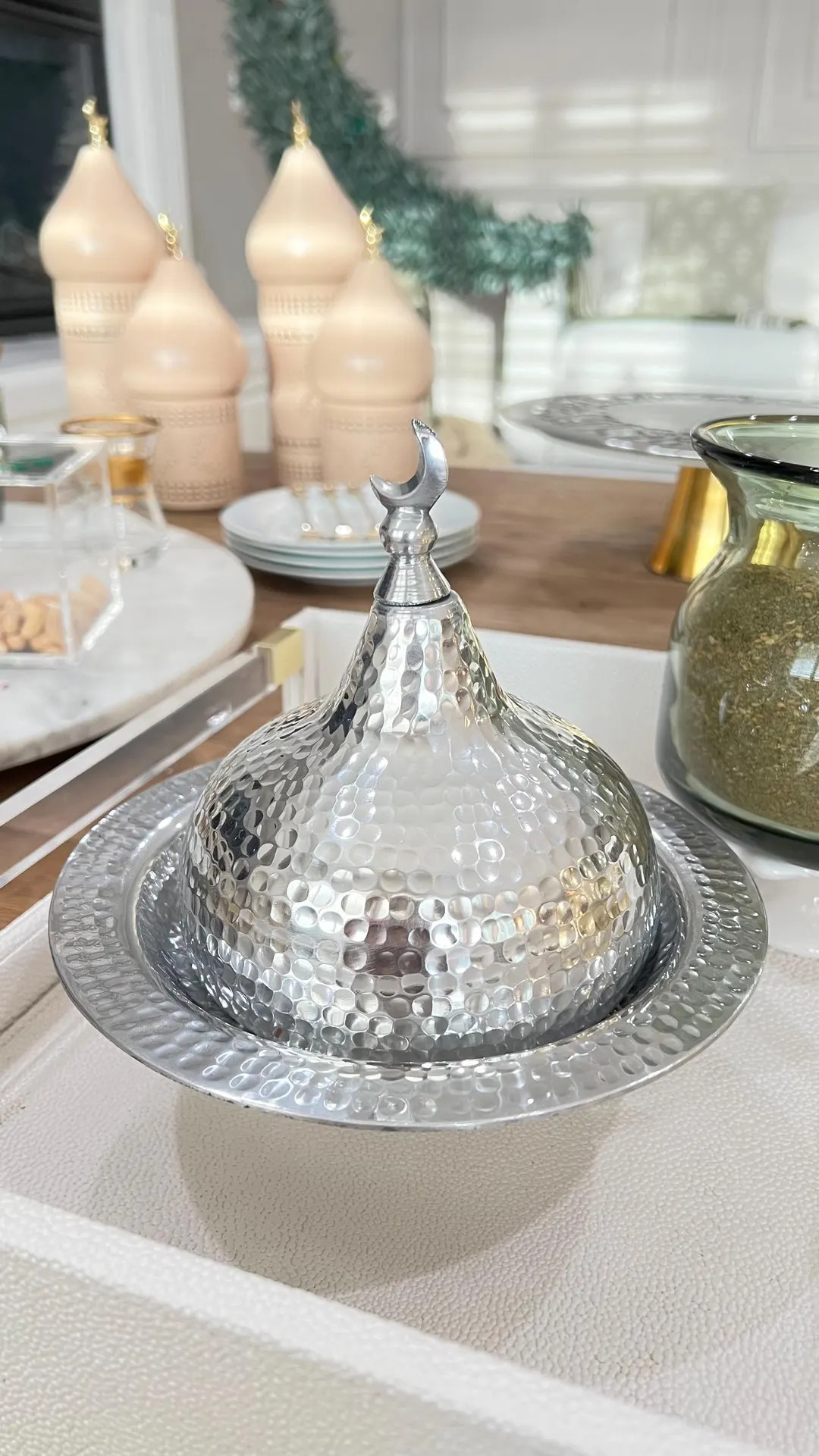 Ramadan Crescent Moon Dome Plate (silver) - Etsy | Etsy (US)