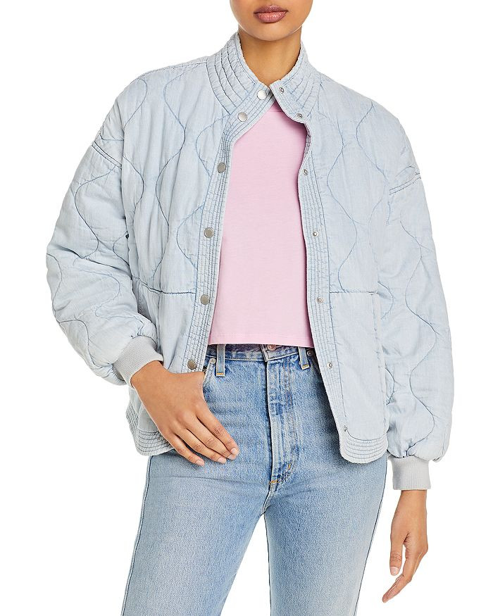 Quilted Drop Shoulder Washed Denim Jacket | Bloomingdale's (US)