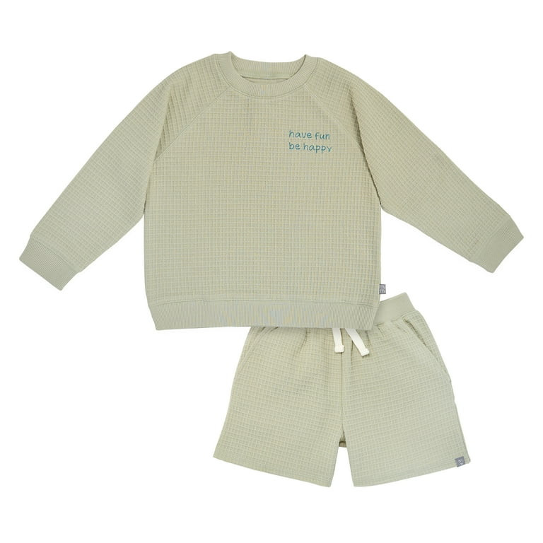 Modern Moments by Gerber Toddler Boy Long Sleeve Top and Short Set, 2-Piece, Sizes 12 Months - 5T | Walmart (US)