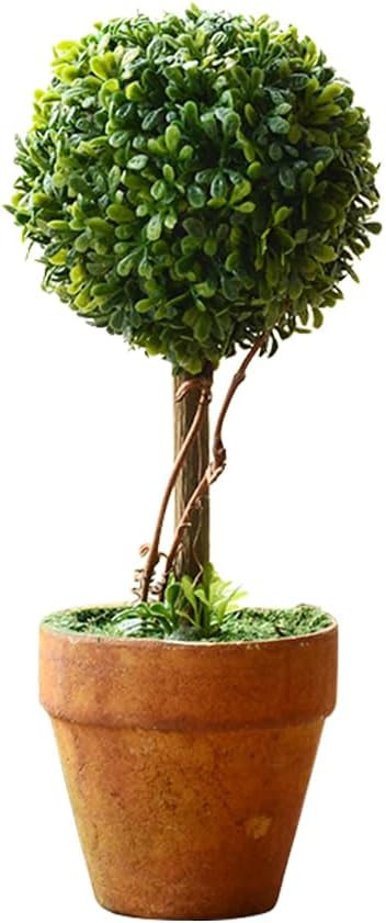 YZZY 8“ Artificial Boxwood Topiary Small Fake Plant with Pot, Mini Greenery Tabletop, Shelf Dec... | Amazon (US)