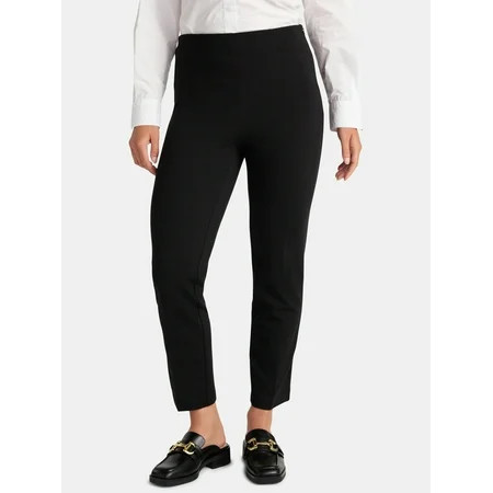 Time and Tru Women s Slim Straight Ponte Knit Dress Pants 27” Inseam Sizes XS-XXL | Walmart (US)