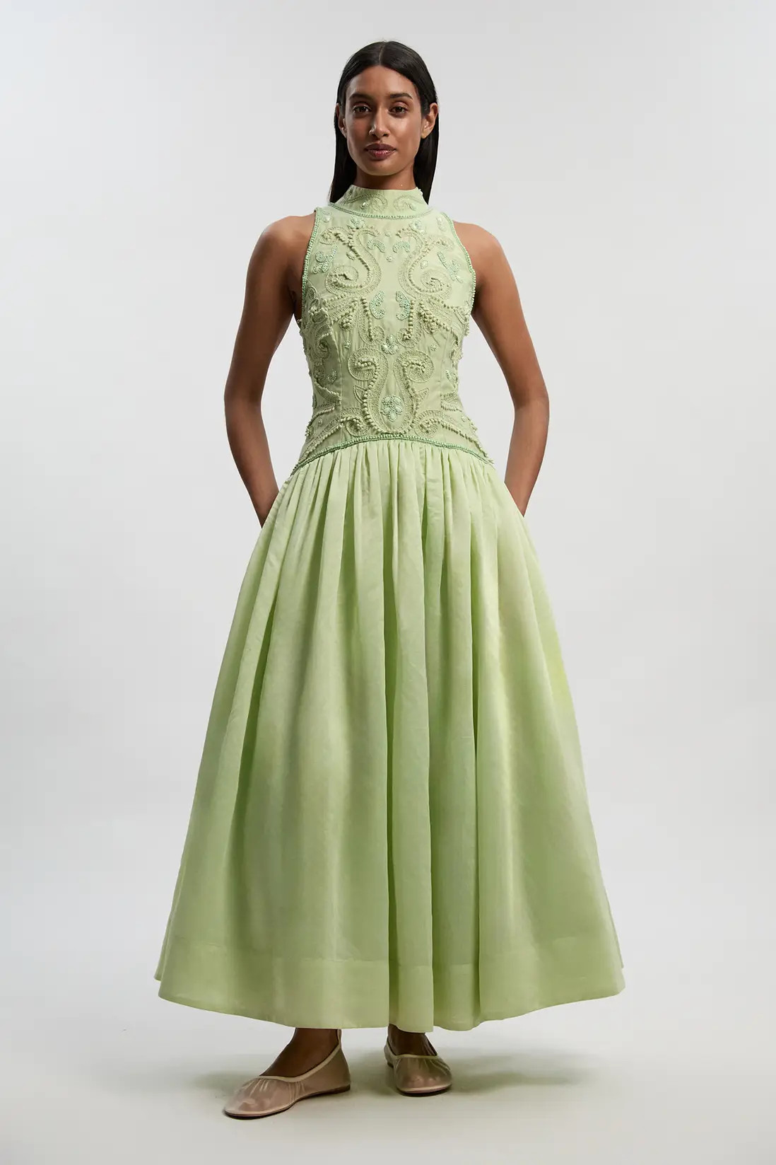 Cornelli Embellished Taffeta Prom Dress | Karen Millen