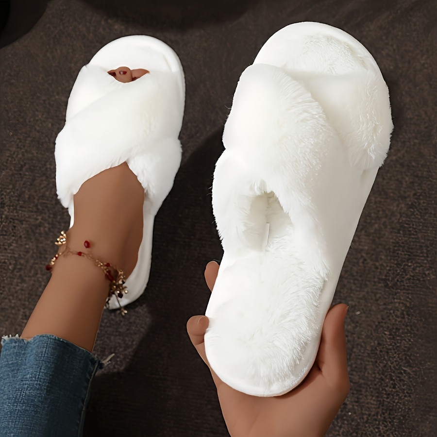 Crisscross Band Plush Indoor Slippers Cozy Warm Leopard - Temu | Temu Affiliate Program