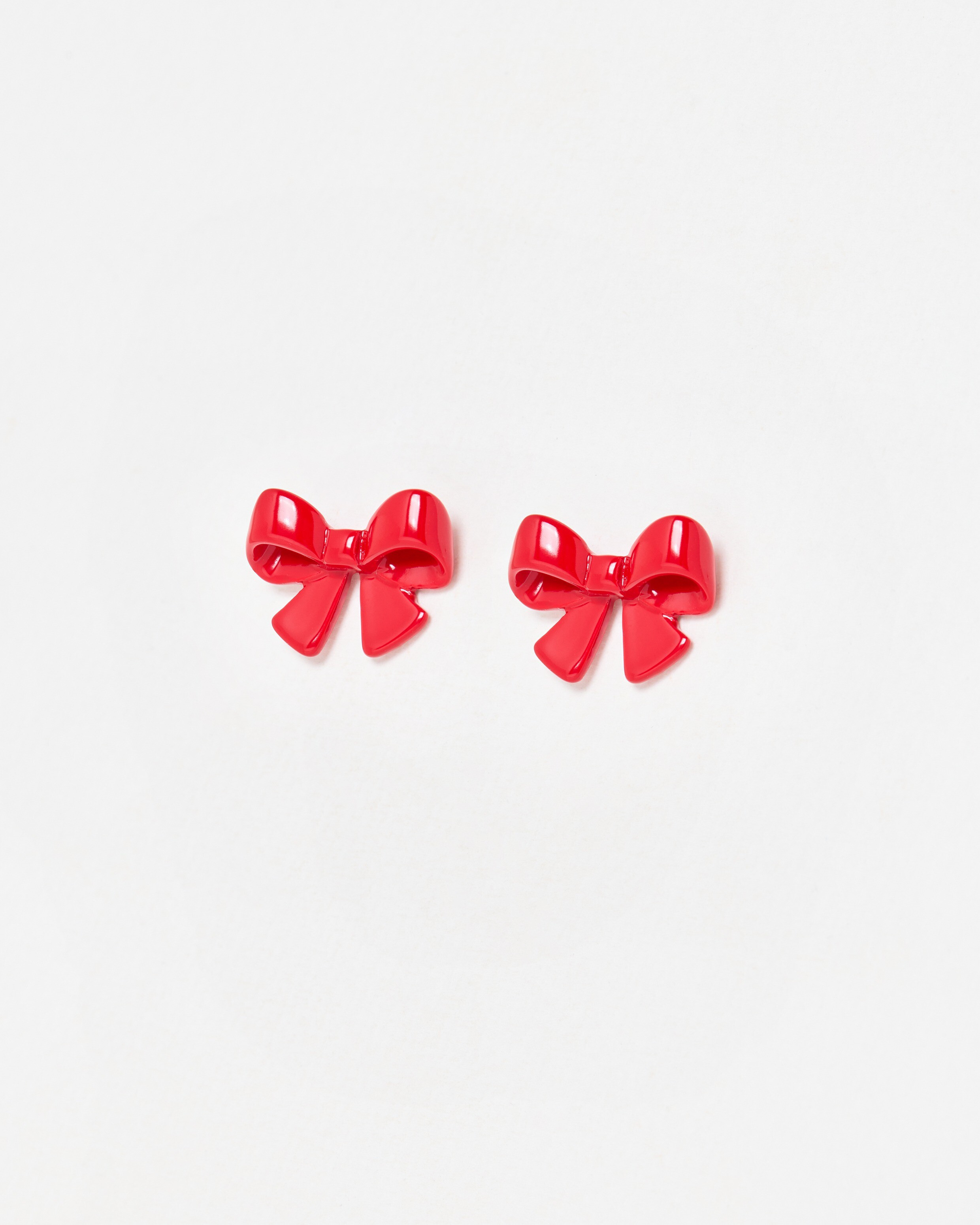 Lotta Red Enamel Bow Stud Earrings | Oliver Bonas | Oliver Bonas (Global)