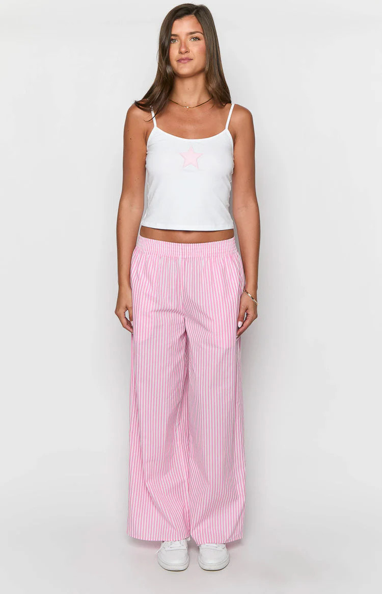 Mahalia Pink Stripe Pants | Beginning Boutique (US)