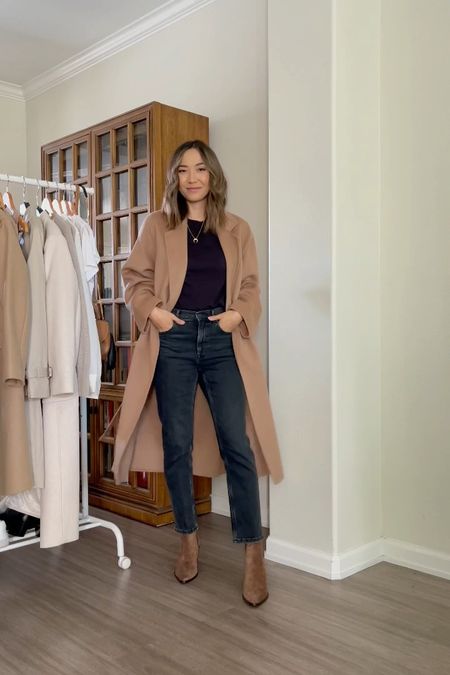 Popular Rover Chelsea boots 30% off at Nordstrom!
Everlane cheeky jeans - i sized down, 30% off!  
 Mango coat in camel and black xs 
Black tee 

#LTKshoecrush #LTKCyberweek #LTKHoliday