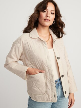 Oversized Quilted Utility Jacket for Women | Old Navy (CA)