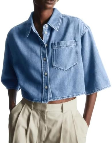 Tankaneo Denim Shirt Jean Jacket | Amazon (US)