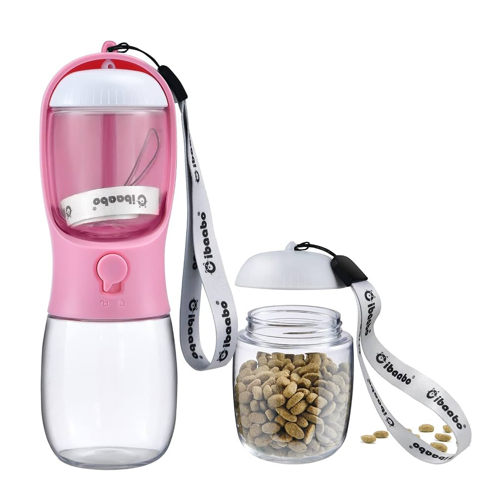 Dog Water Bottle with Food Container, Travel Puppy Water Bowl, Portable Pet Dispenser, Puppy Esse... | Amazon (US)