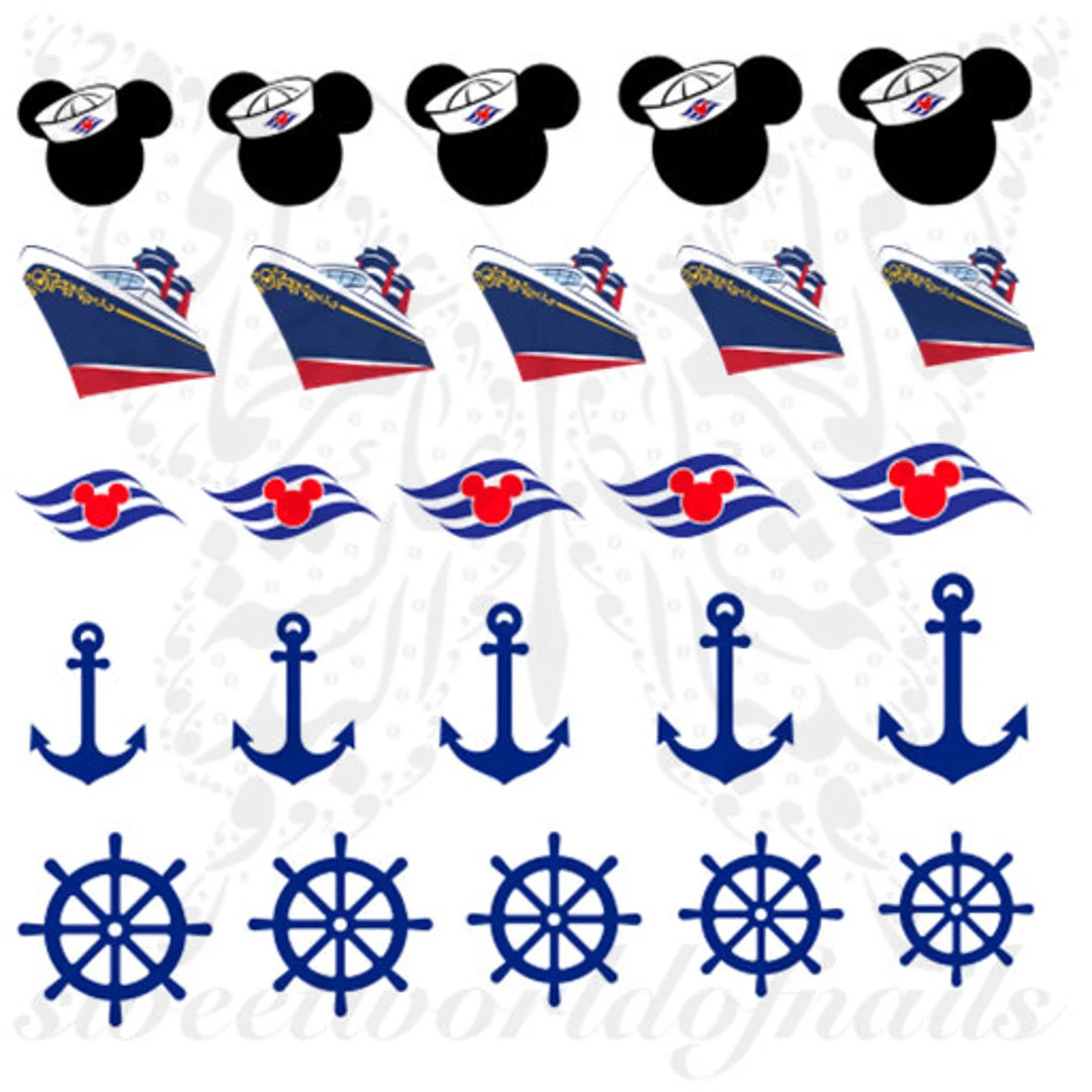 Summer Nail Art Disney Cruise Nail Decals - Etsy | Etsy (US)