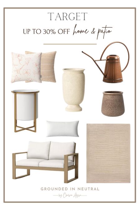Up to 30% Off these Target Home & Patio items! I’m loving this Natural Woven Outdoor Rug paired with this white and brown Loveseat. The Threshold Copper Watering Can is my favorite!

#LTKHome #LTKSeasonal #LTKStyleTip