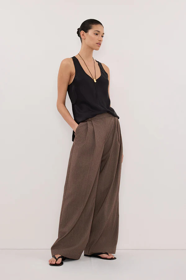 COLETTE BLACK SILK CAMI TOP | DISSH