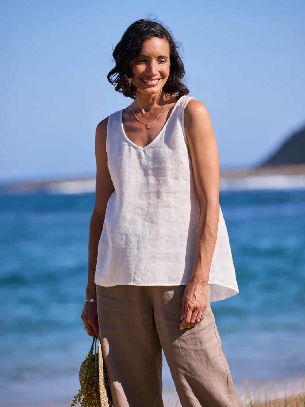 Tilba Linen Top Coconut | Nomad the Label