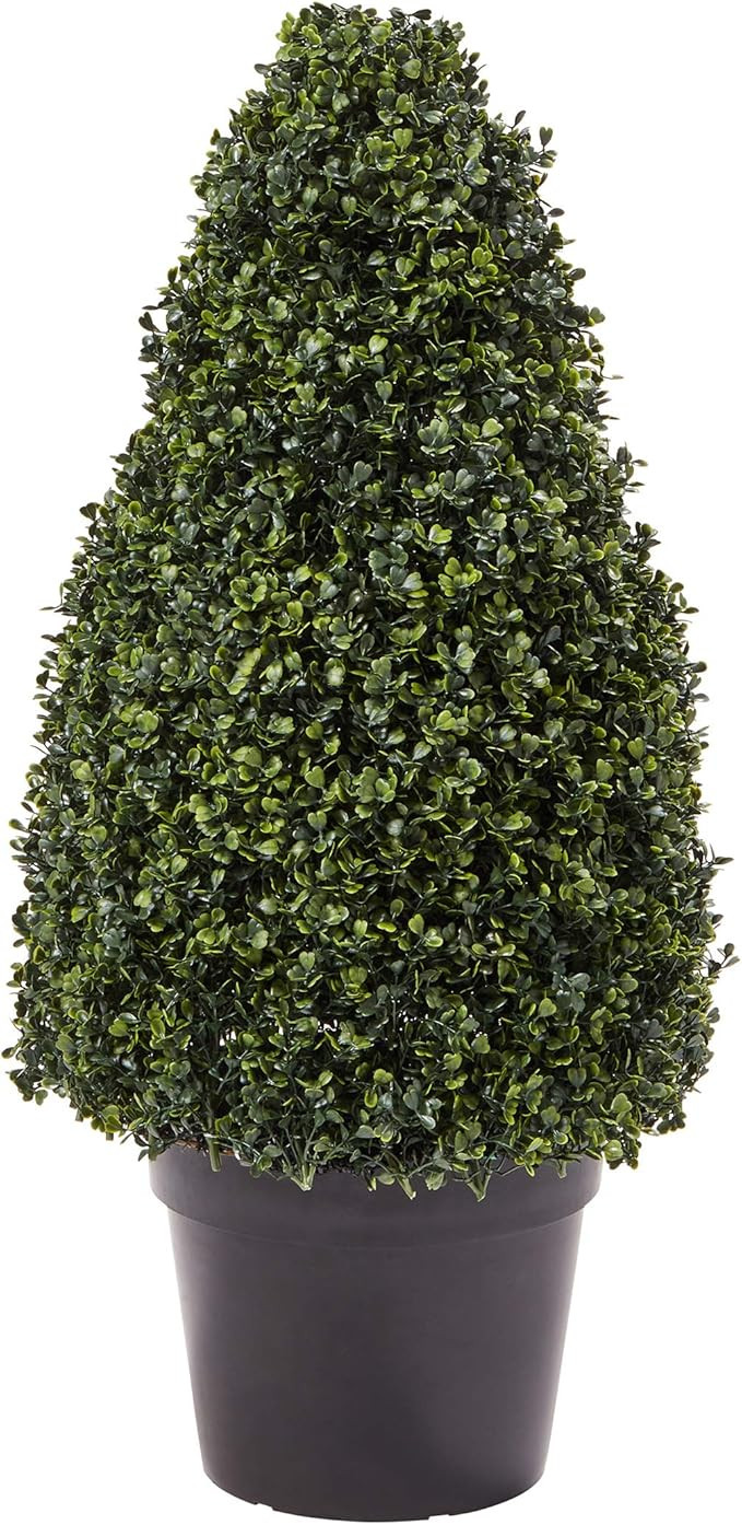 Artificial Boxwood Topiary – 36-Inch Tower-Style Faux Plant in Sturdy Pot – Realistic Indoor ... | Amazon (US)