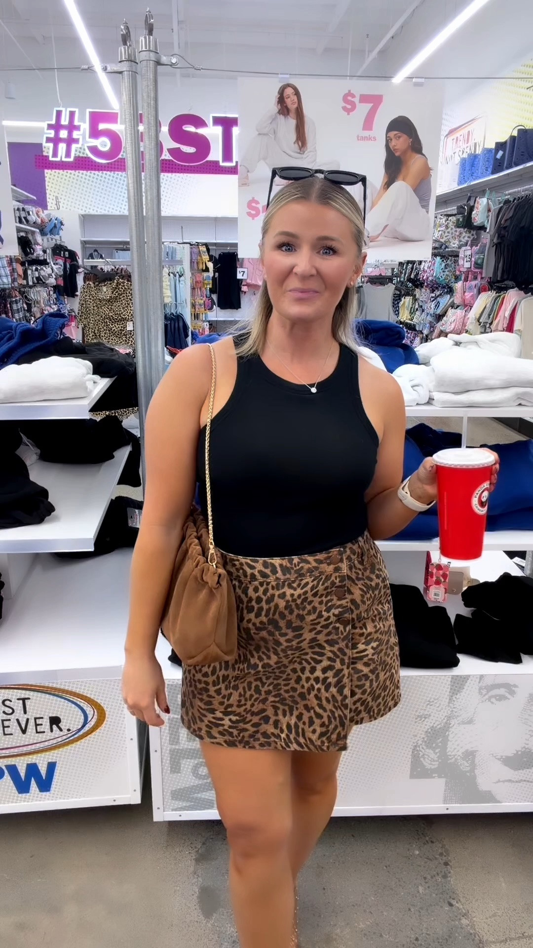 The ultimate hot fall day mom outfit. Leopard denim skort 🙌 bra free tank 🙌 budget sunnies 🙌

#LTKootd #LTKSaleAlert #LTKmomlife