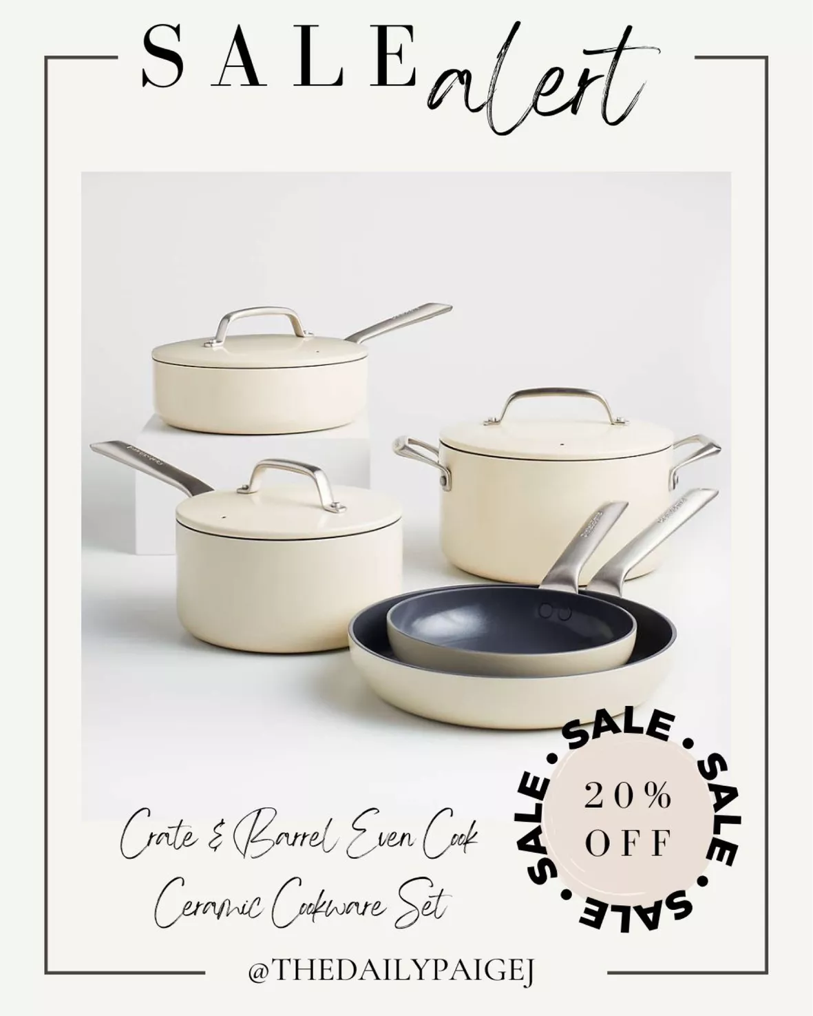Crate & Barrel EvenCook Ceramic Cream Ceramic Nonstick 12 Fry Pan with Lid  + Reviews