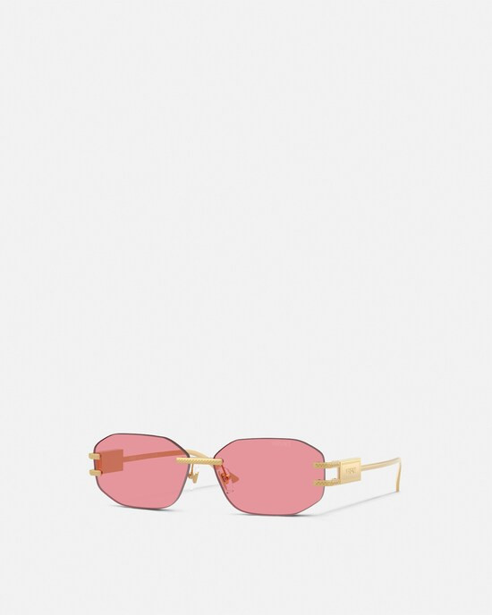 Damier Plaque Sunglasses | Versace (US)