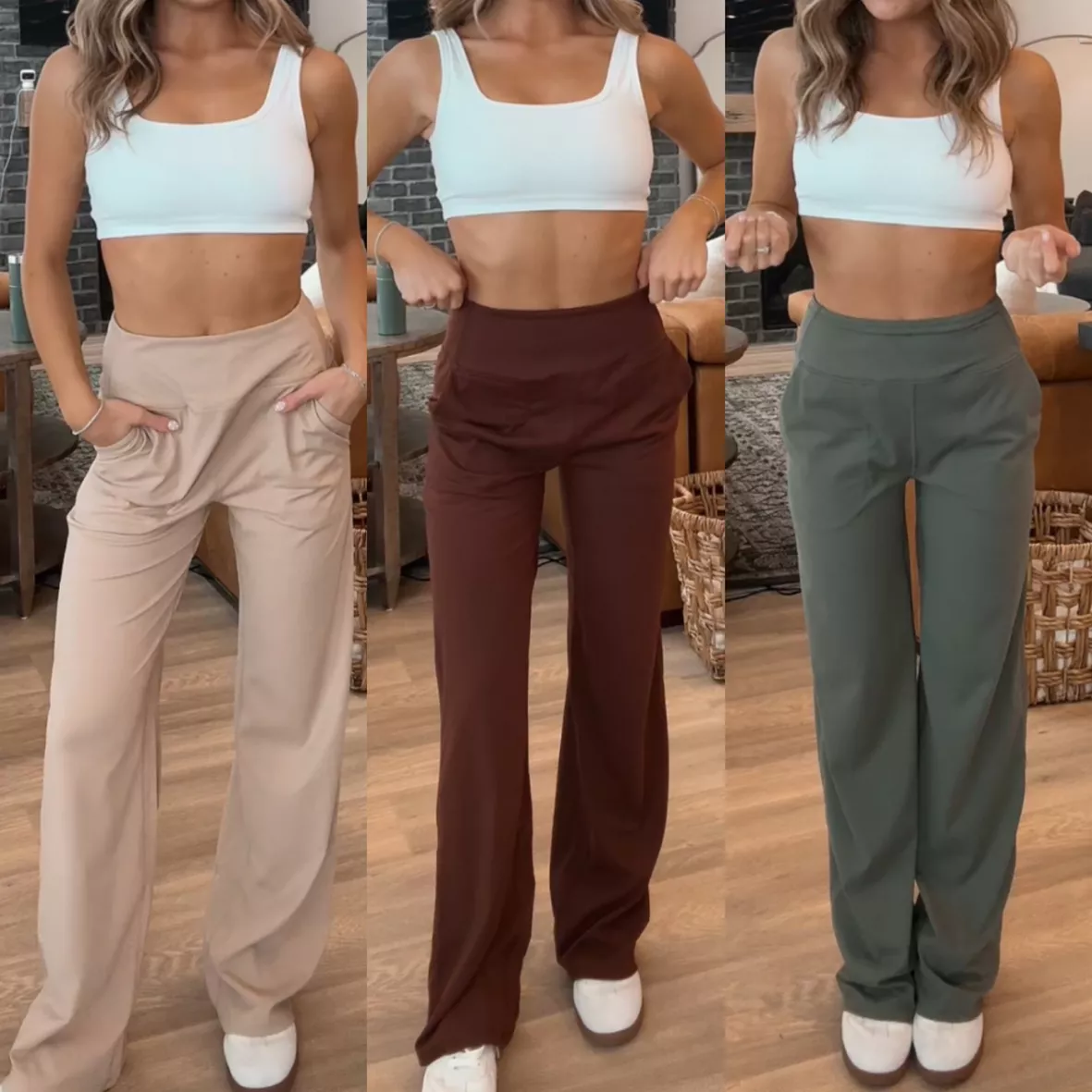 Soothfeel Wide Leg Pants for Women Yoga Work Pants with Pockets