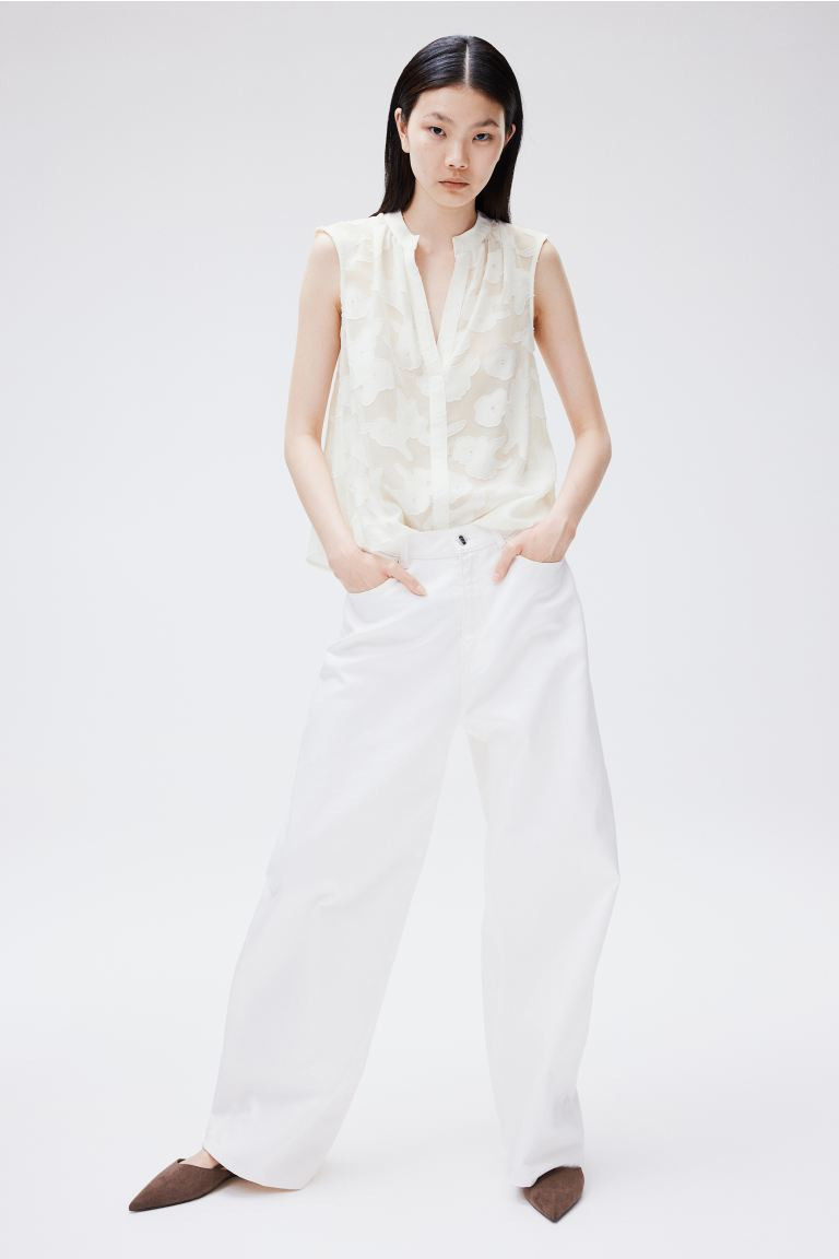 Jacquard-weave Sleeveless Blouse | H&M (US + CA)