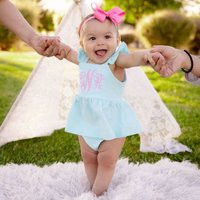 Baby Girl Summer Outfit Monogrammed Clothes 2 Piece Personalized Dress | Etsy (US)