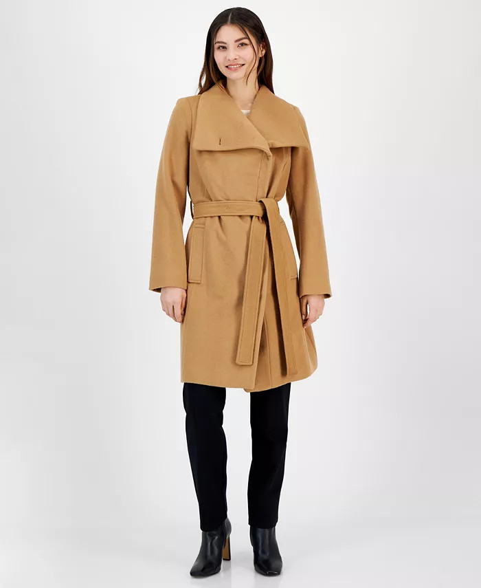 Women's Asymmetric Belted Wrap Coat, Created for Macy's | Macys (US)