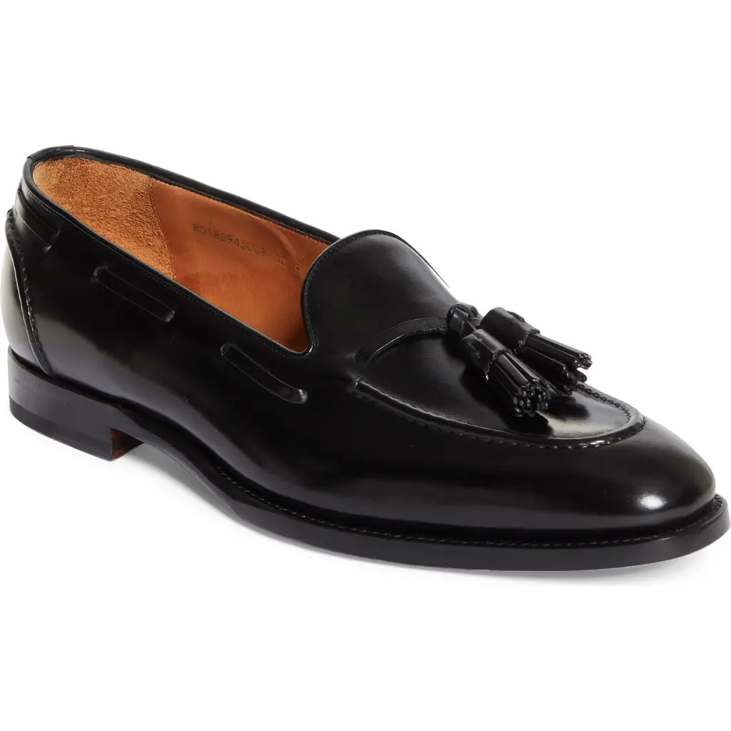Ralph Lauren Purple Label Luther Tassel Moc Toe Loafer in Black at Nordstrom, Size 10 | Nordstrom