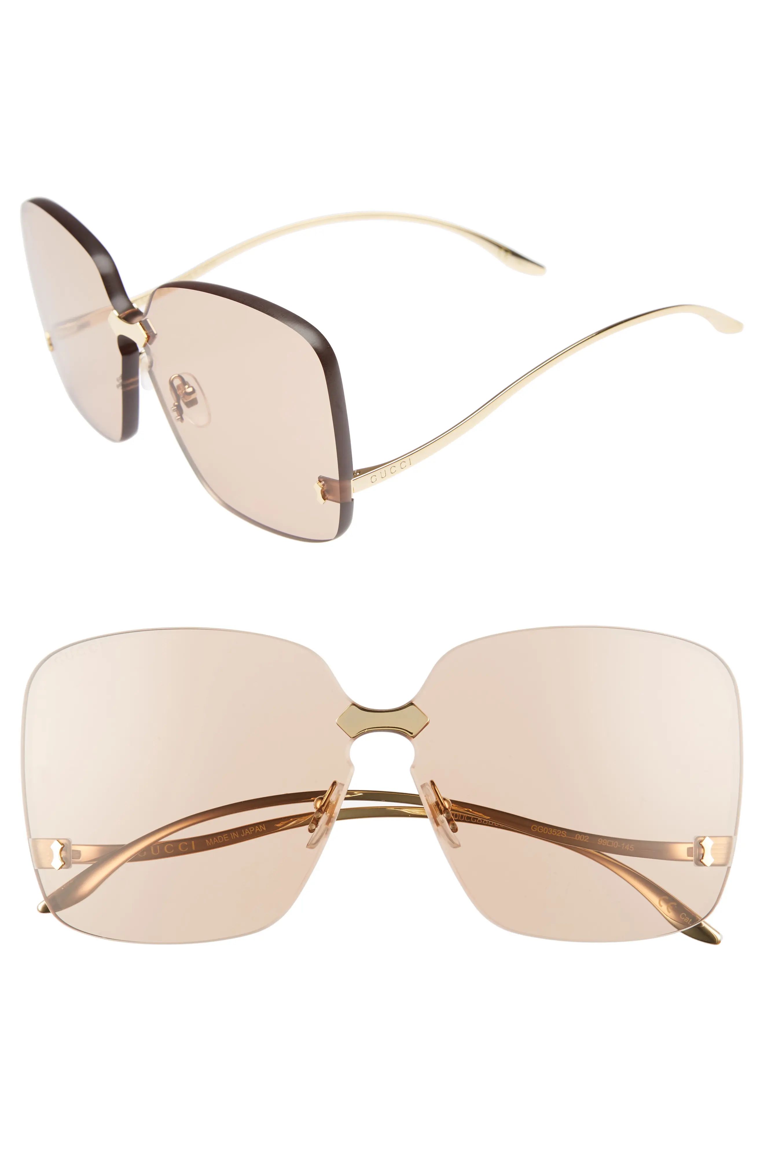 Gucci 99mm Rimless Sunglasses | Nordstrom