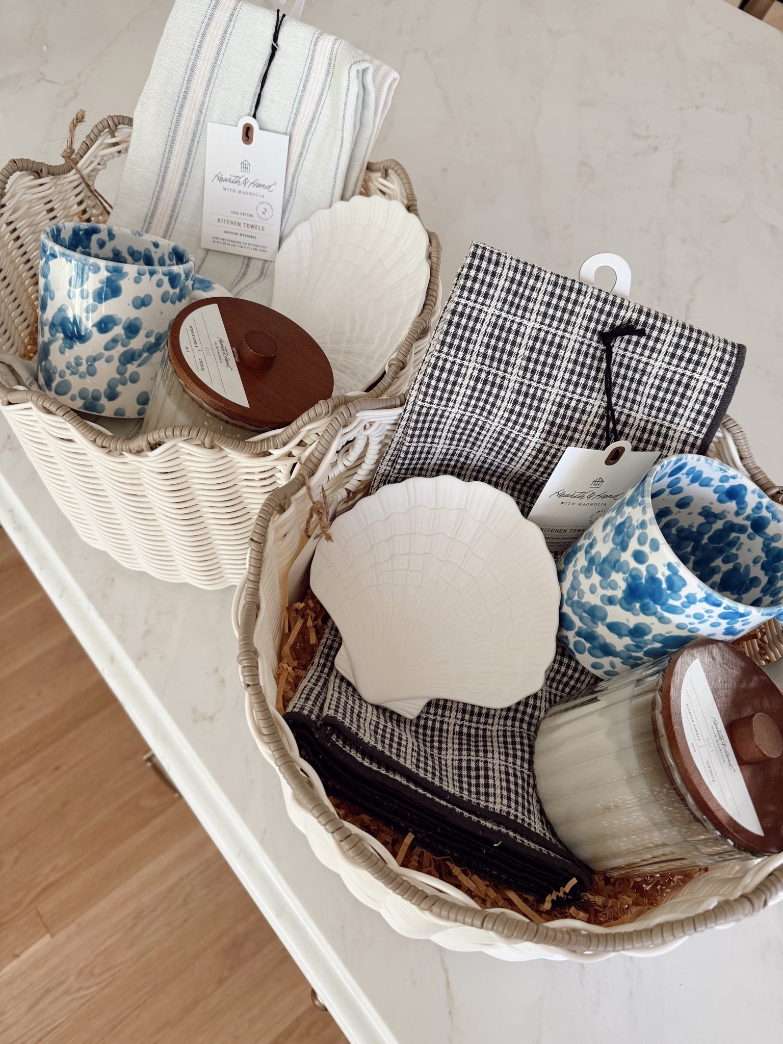 Summer Gift Basket idea 💡 @target #ad gifted these to our boys teachers, everything is from Target! 🎯 I can’t seem to find this exact basket online yet so I linked others that I think would be wonderful alternatives. I added a fresh little flower bundle inside them when I gifted them! 🐚✨

#LTKHome #LTKselfcare #LTKSeasonal