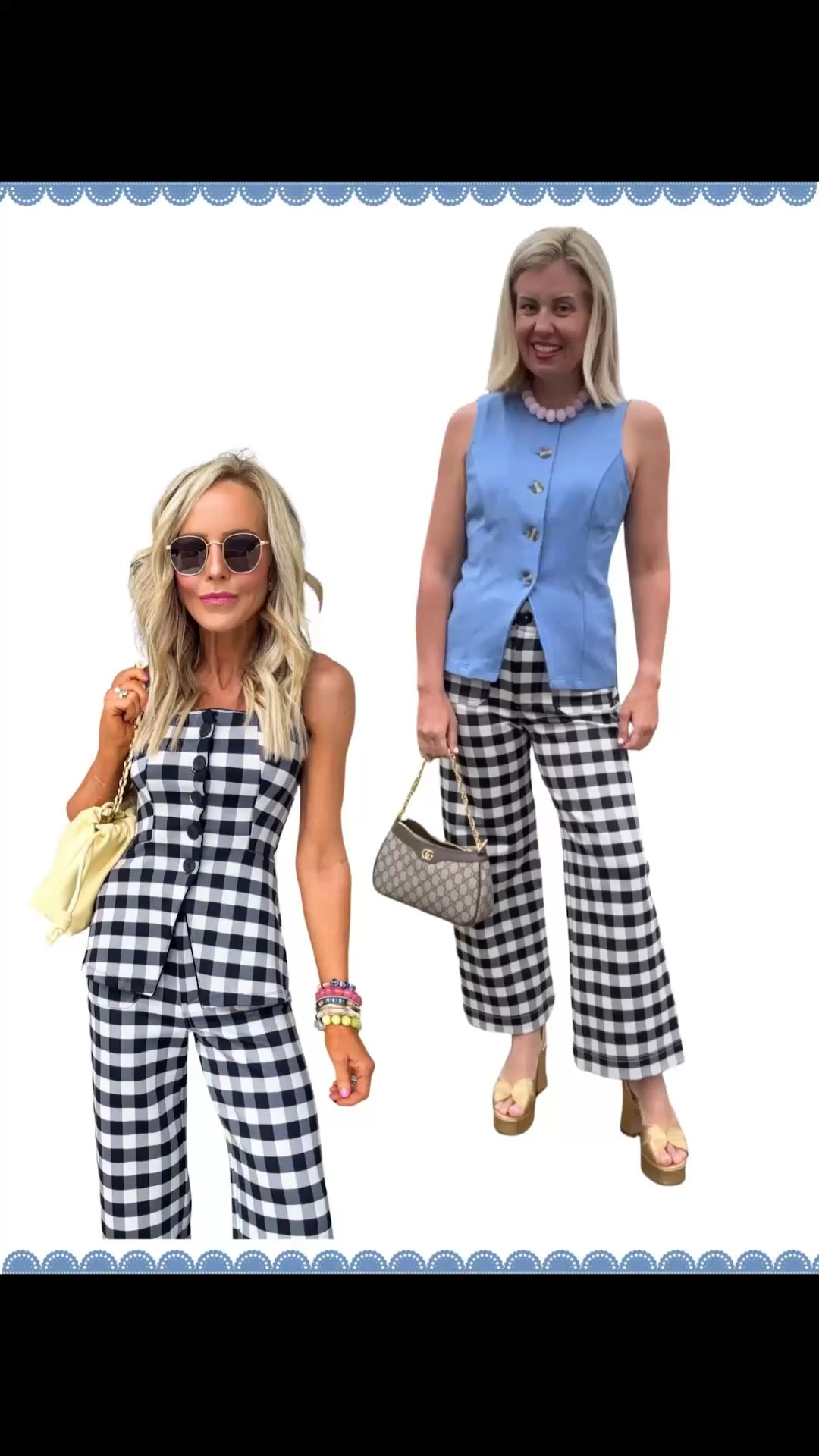 Twinning with @nashvilletash! We are both wearing Colette cuteness! Showing you how to mix and match a set. Wear the set together or pair the pants or top  with another piece in your closet. I’m wearing a small vest, 26 pant & 8 heel tts.


#LTKgrwm #LTKootd #LTKdayinmylife