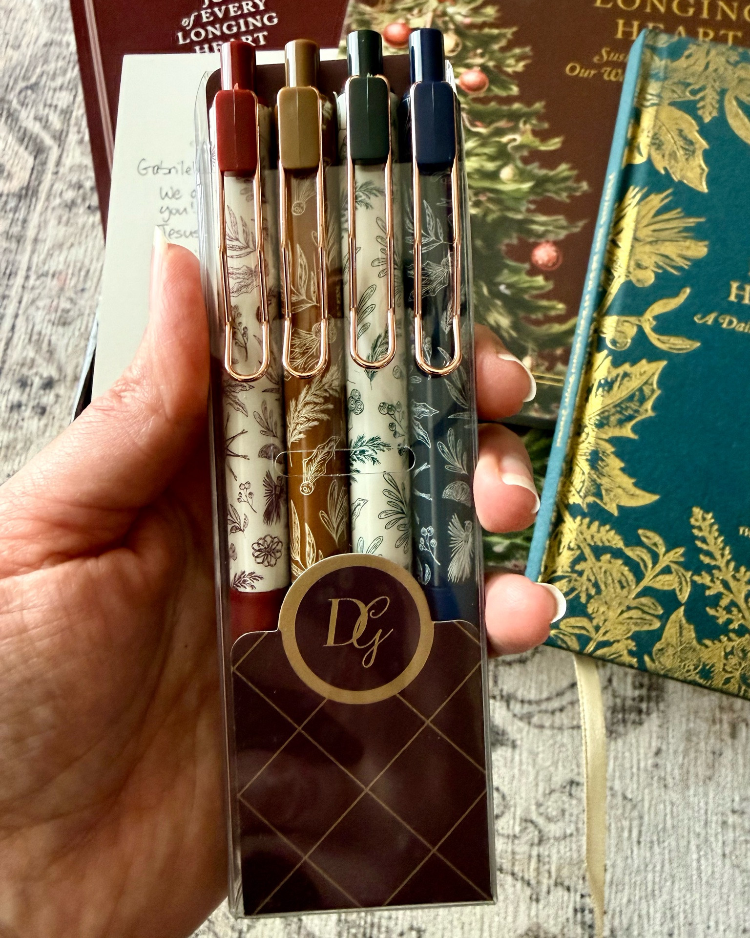 I just love this 4-piece Advent Pen Set, from The Daily Grace Co. They are beautifully inscribed with the names of our Savior: Wonderful Counselor, Mighty God, Everlasting Father, and Prince of Peace.
Perfect for taking notes in your Bible or journaling. I love the fine-point tips and quality black ink. This set this truly the perfect pen set-for yourself or as a gift.



#LTKGiftGuide #LTKHoliday

#LTKSeasonal #LTKHome #LTKSaleAlert
