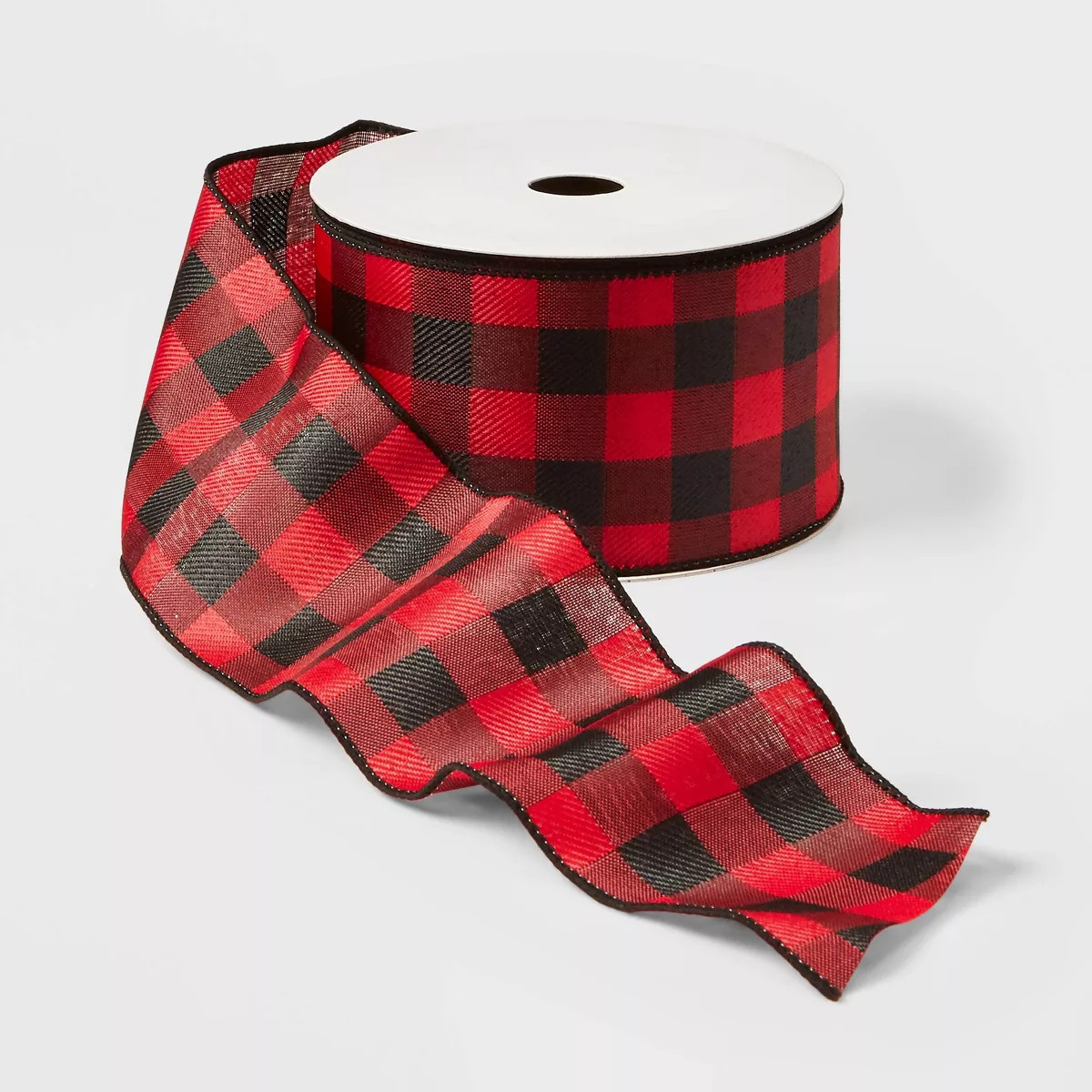 2.5" Buffalo Plaid Christmas Ribbon Red/Black 21ft - Wondershop™ | Target
