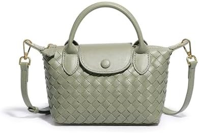 Mini Small Size Braided Luxury Leather Women's top Handle Handbag Fashion Travel Daily Satchel | Amazon (US)