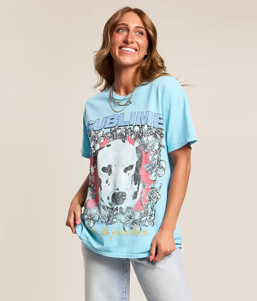 Sublime Floral Dog Oversized Band T-Shirt | Buckle