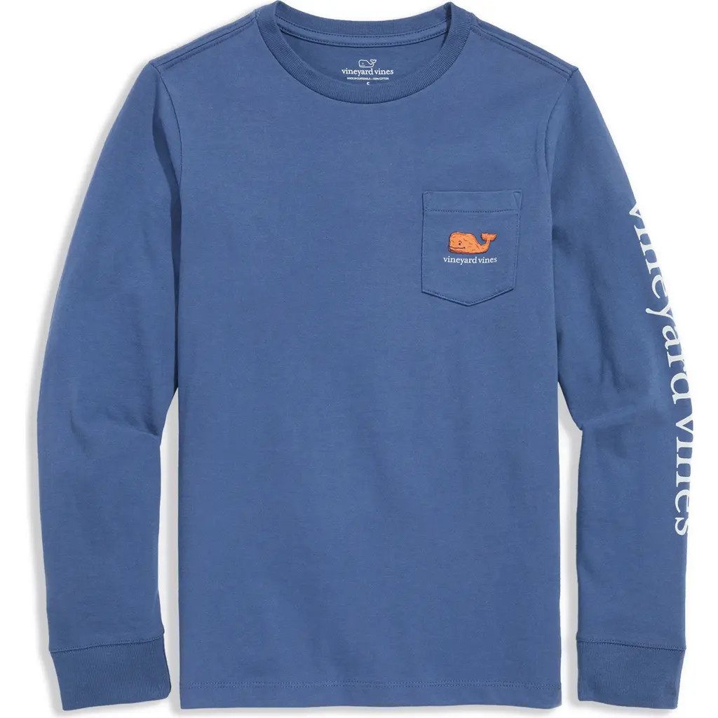 vineyard vines Kids' Whale Nuggets Long Sleeve Cotton Graphic T-Shirt in Moonshine at Nordstrom, Size Xl | Nordstrom