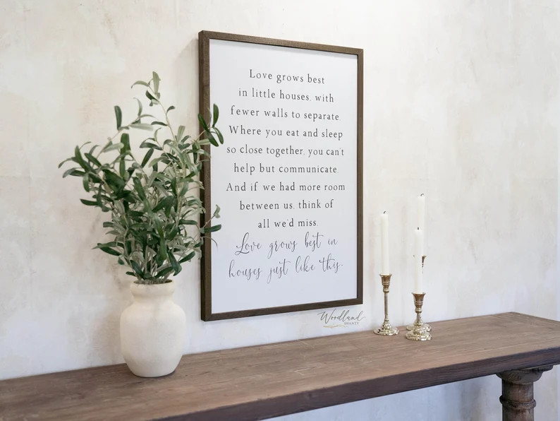 Love Grows Best in Little Houses Sign Love Grows Best in Houses Just Like This Wood Sign Framed F... | Etsy (US)