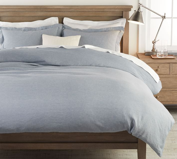 Belgian Flax Linen Duvet Cover & Shams - Chambray | Pottery Barn (US)