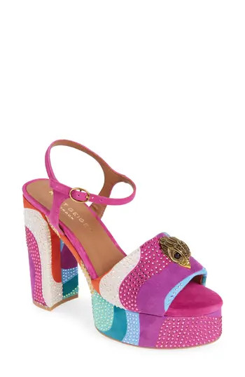 Kurt Geiger London Kensington Ankle Strap Platform Sandal in Pink Multi at Nordstrom Rack, Size 7.5Us / 38Eu | Nordstrom Rack