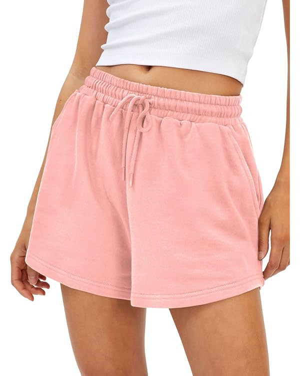 AUTOMET Womens Sweat Shorts with Pockets Casual Summer Comfy Lounge Shorts | Amazon (US)