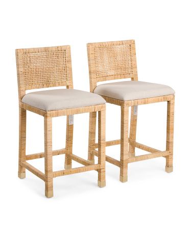 Set Of 2 Rattan Counter Stools | TJ Maxx